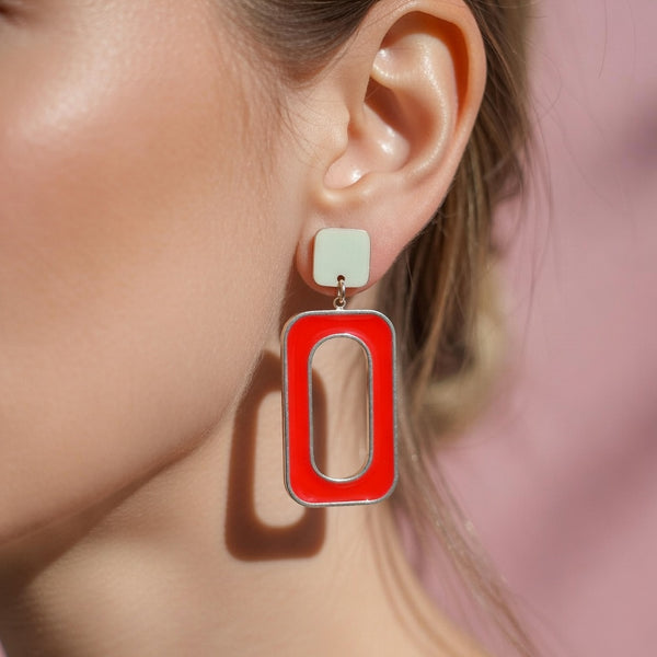 Red Chic Drop Earrings