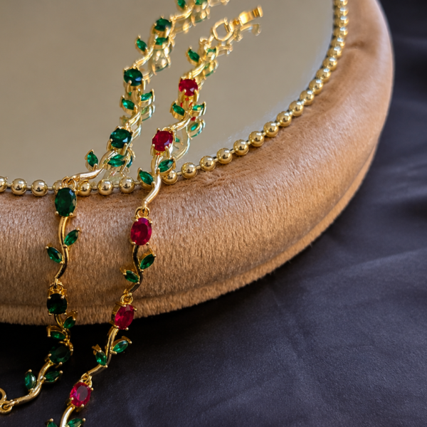 Gold-Plated Floral Bracelet