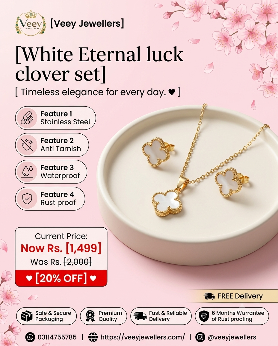 White Eternal Luck Clover Set